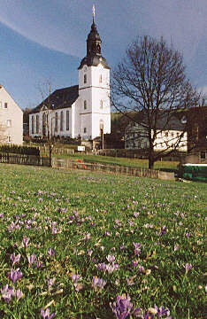 Drebacher Kirche im MÃ¤rz